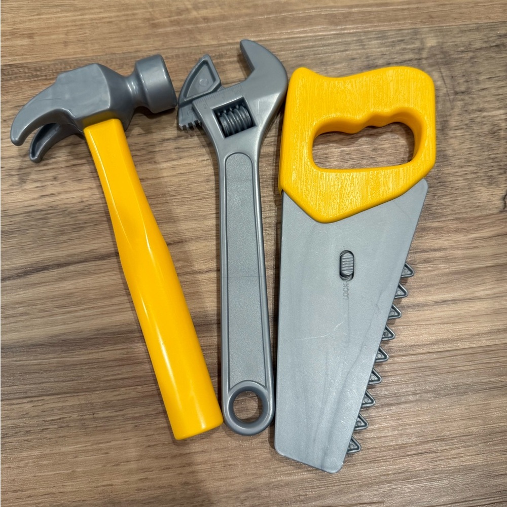 Kids Toy Tool Set with Hammer, Wrench, and Saw